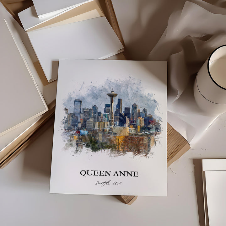 Queen Anne, Washington – Watercolor Art Print