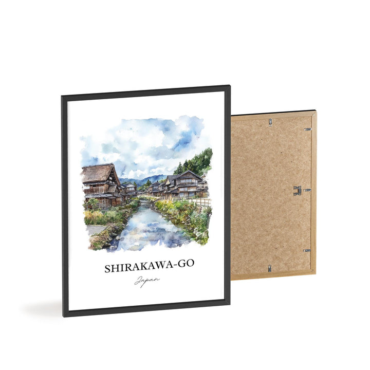 Shirakawa-Go Wall Art, Ono District Print, Japan Watercolor Art, Shirakawa Japan Gift, Travel Print, Travel Poster, Housewarming Gift
