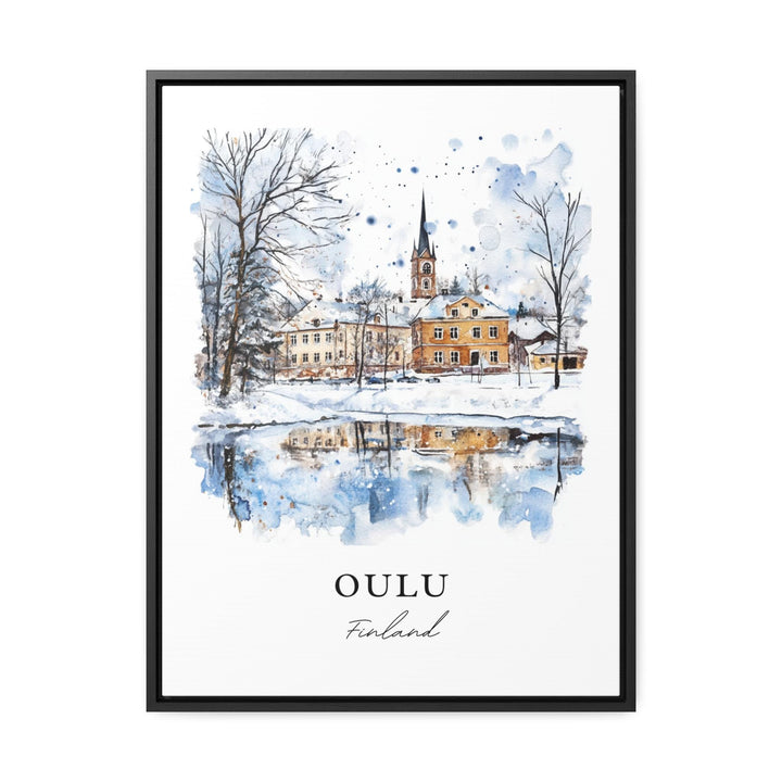 Oulu Finland Wall Art, Oulu Print, Central Finland Watercolor Art, Oulujoki River Gift,