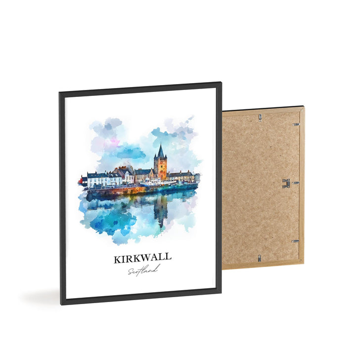 Kirkwall Wall Art, Orkney Print, Scotland Watercolor Art, Kirkwall Scotland Gift, Travel Print, Travel Poster, Housewarming Gift