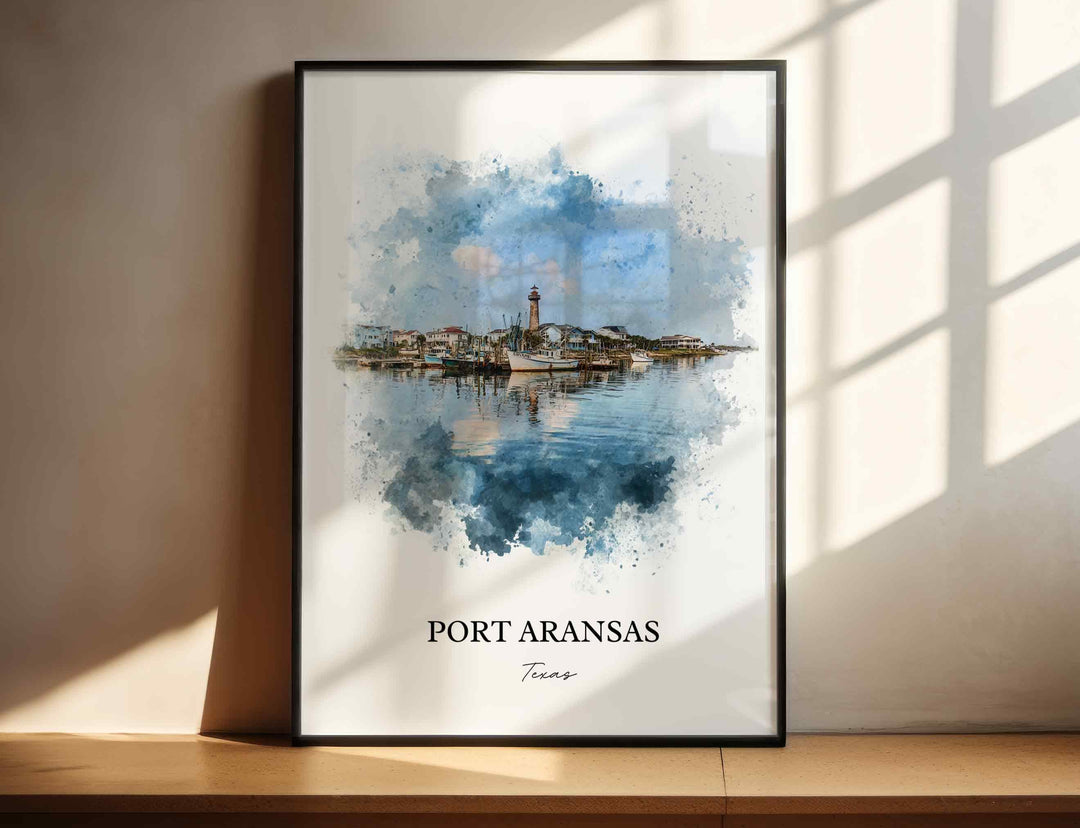 Port Aransas, Texas – Watercolor Art Print