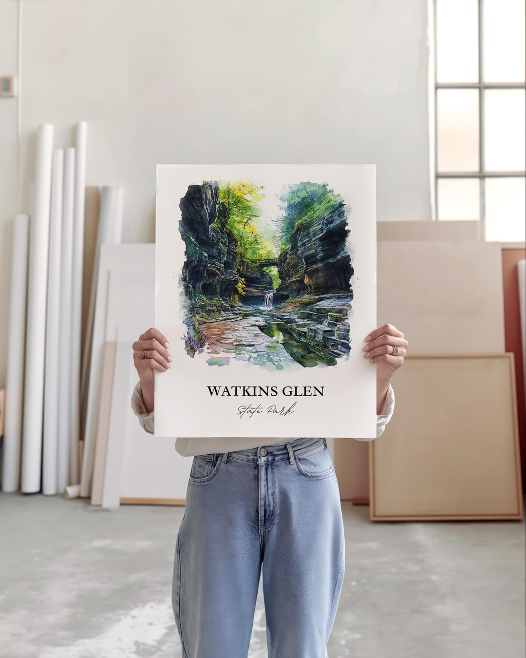 Watkins Glen State Park Art, Finger Lakes Print, Seneca Lake Artwork, Schuyler County Gift, Travel Print, Travel Poster, Housewarming Gift