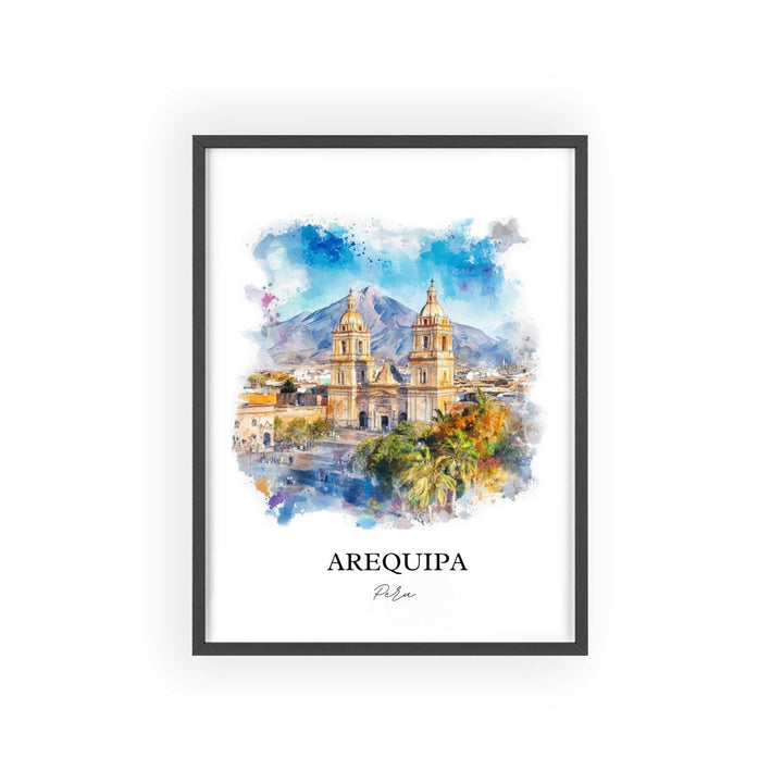 Arequipa Wall Art, Arequipa Print, Peru Watercolor Art, Arequipa Peru Gift, Travel Print, Travel Poster, Housewarming Gift