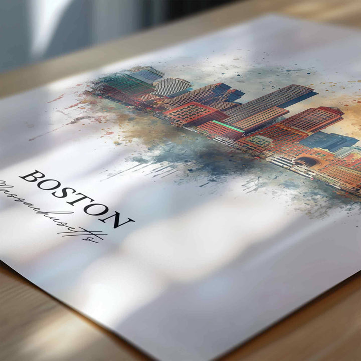 Boston, Massachusetts, USA – Watercolor Art Print