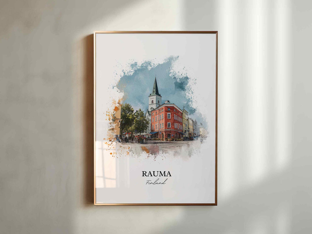 Rauma, Finland – Watercolor Art Print