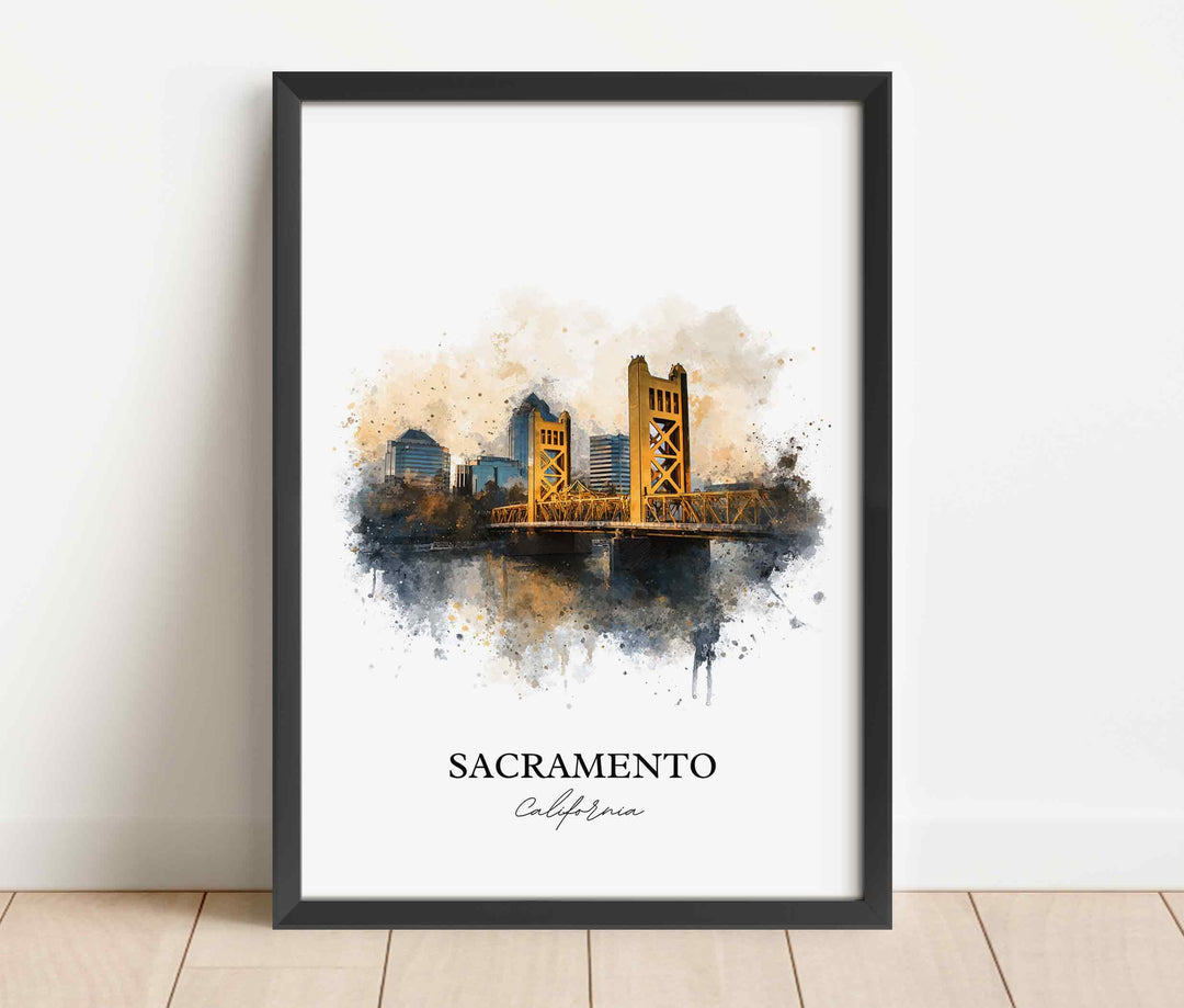 Sacramento, California – Watercolor Art Print