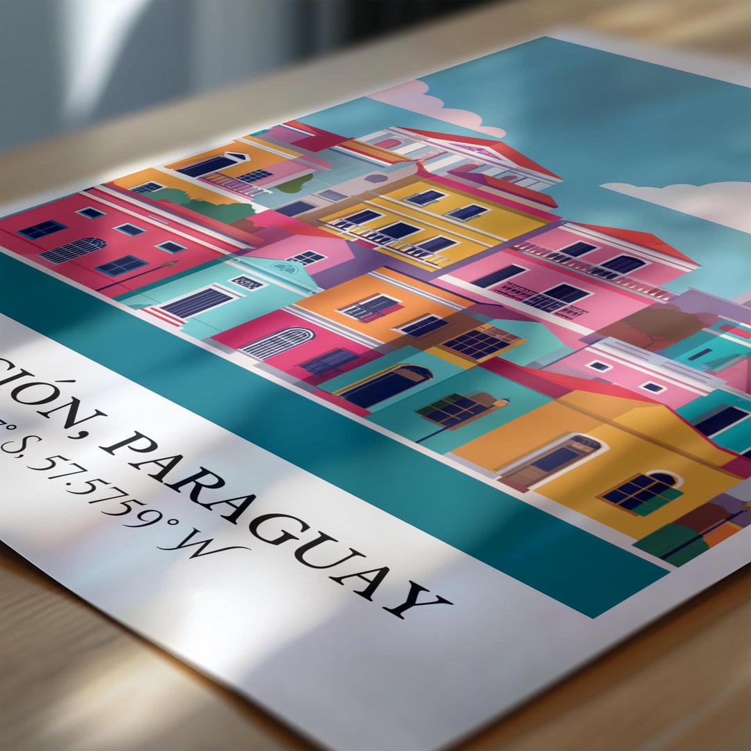 Asunción Art, Asunción Retro Travel Art, Asunción Paraguay Home Decor, Paraguay Gift, Paraguay Travel Art, Travel Prints, Housewarming Gift