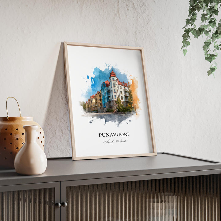 Punavuori, Finland – Watercolor Art Print