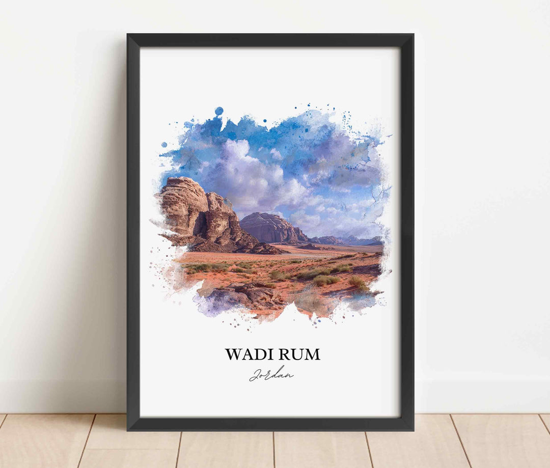 Wadi Rum, Jordan – Watercolor Art Print