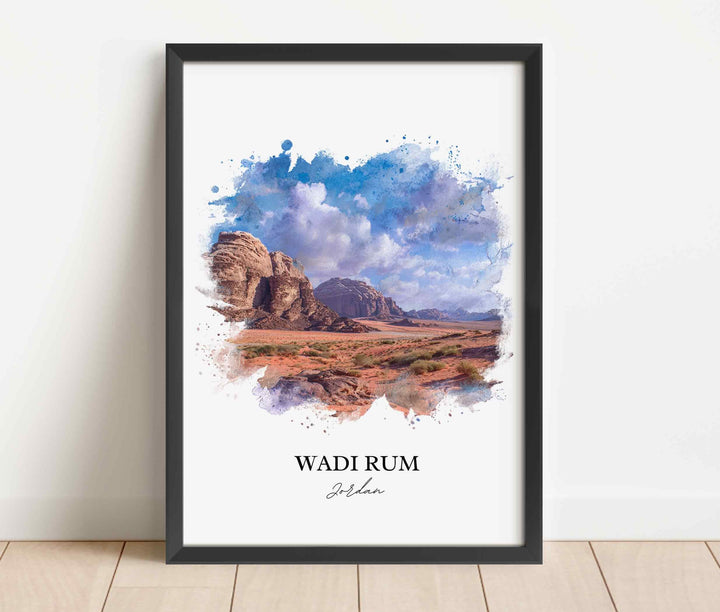 Wadi Rum, Jordan – Watercolor Art Print