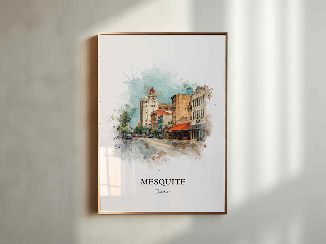 Mesquite, Texas – Watercolor Art Print