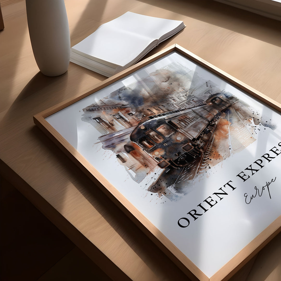 Orient Express Art, Orient Express Print, Orient Express Watercolor Art, Orient Express Gift,