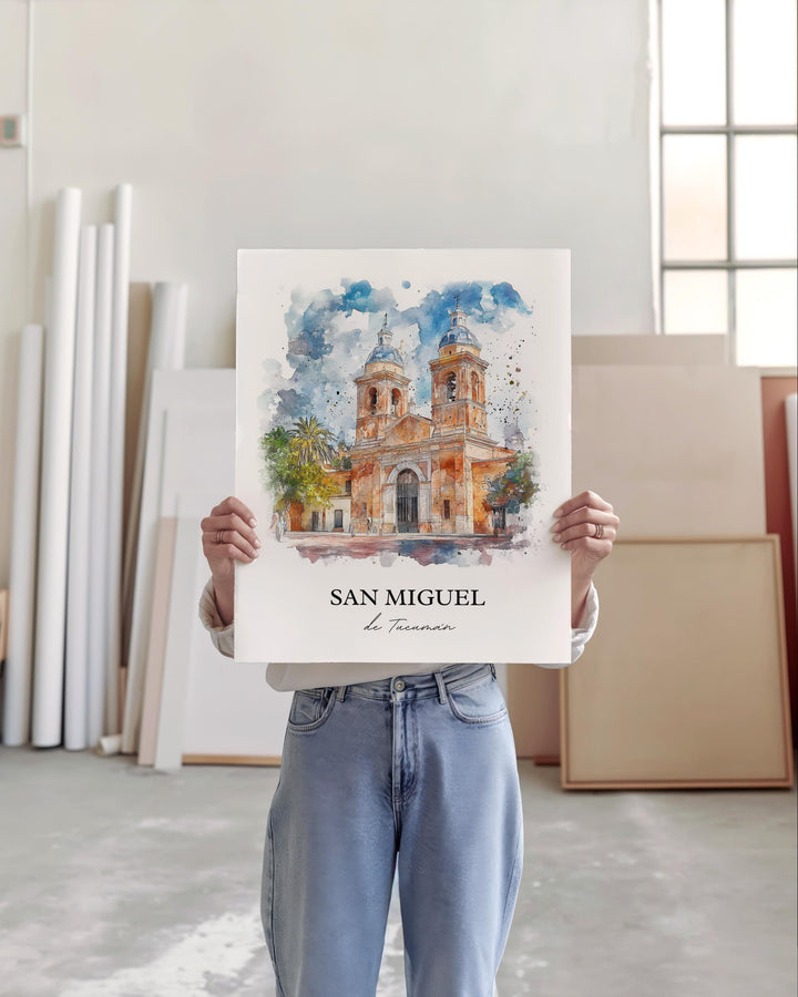 San Miguel de Tucumán Art, Argentina Print, Argentina Watercolor, San Miguel de Tucumán Gift, Travel Print, Travel Poster, Housewarming Gift