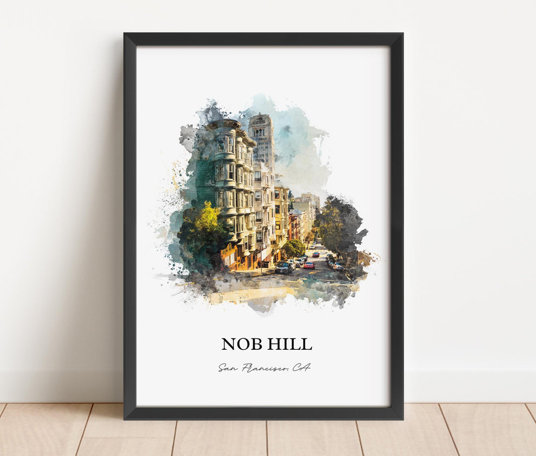 Nob Hill, California – Watercolor Art Print