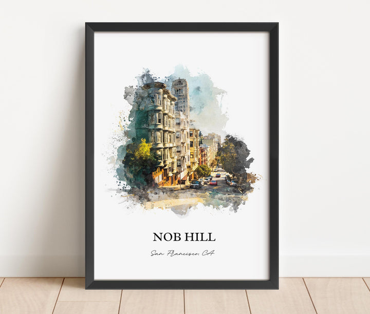 Nob Hill, California – Watercolor Art Print