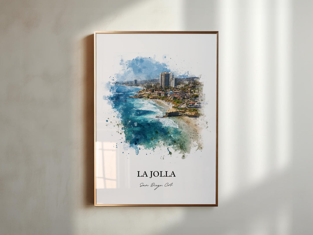 La Jolla, California – Watercolor Art Print