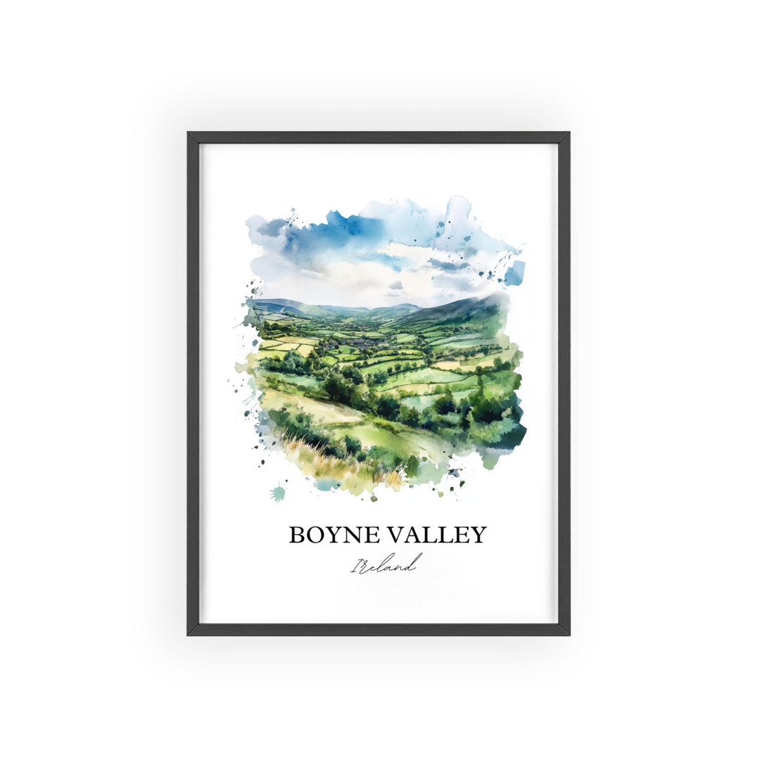 Boyne Valley Wall Art, Meath Ireland Print, Ireland Watercolor Art, Boyne Valley Gift, Travel Print, Travel Poster, Housewarming Gift