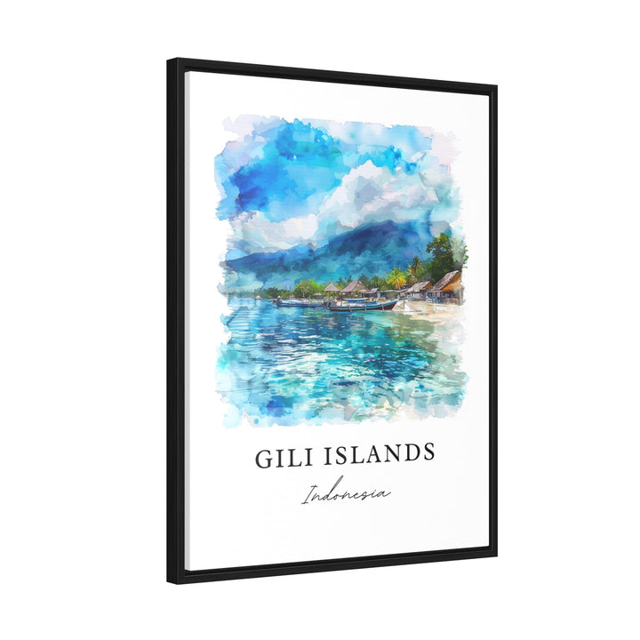 Gili Islands Art, Gili Islands Print, Lombok Indonesia Watercolor Art, Gili Indonesia Gift,