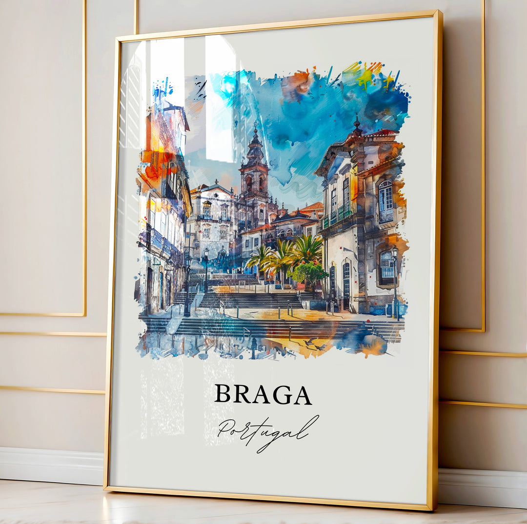 Braga, Portugal – Watercolor Art Print