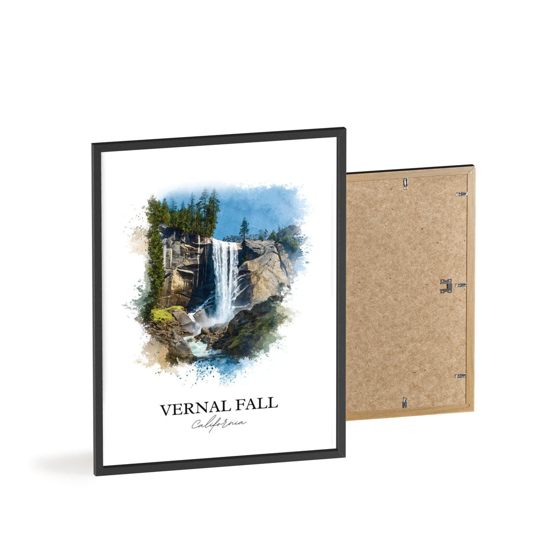 Vernal Falls Wall Art, Yosemite Print, Yosemite Watercolor Art, Vernal Falls Gift, Travel Print, Travel Poster, Housewarming Gift