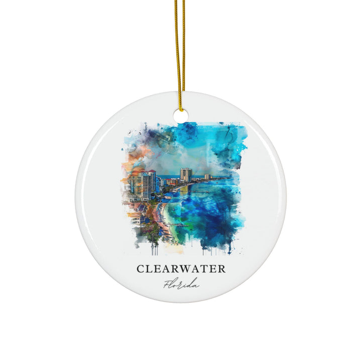 Clearwater FL Ornament: Unique Clearwater FL Souvenir, Clearwater Beach Xmas Decor, and Authentic Florida Gift