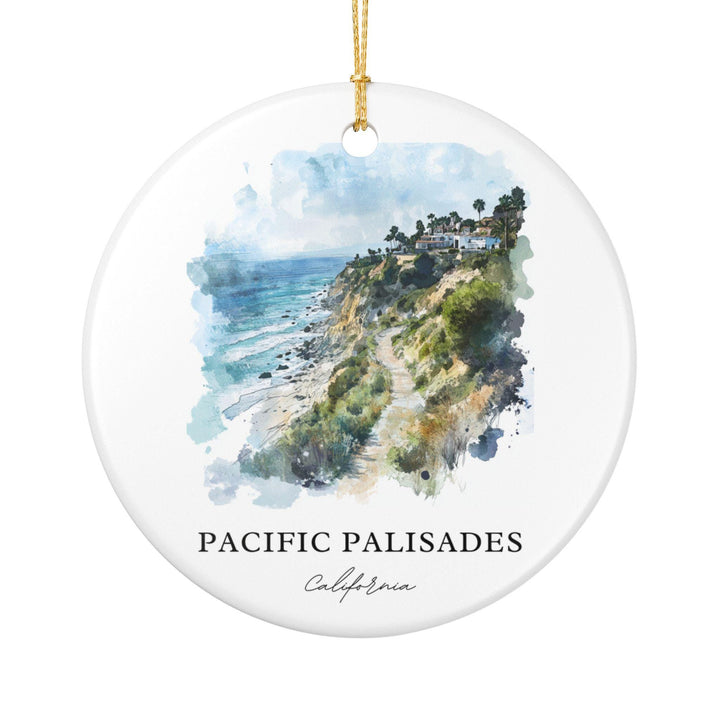 Pacific Palisades Ornament: Unique Palisades Souvenir, Pacific Palisades Xmas Decor, and Authentic SoCal Gift