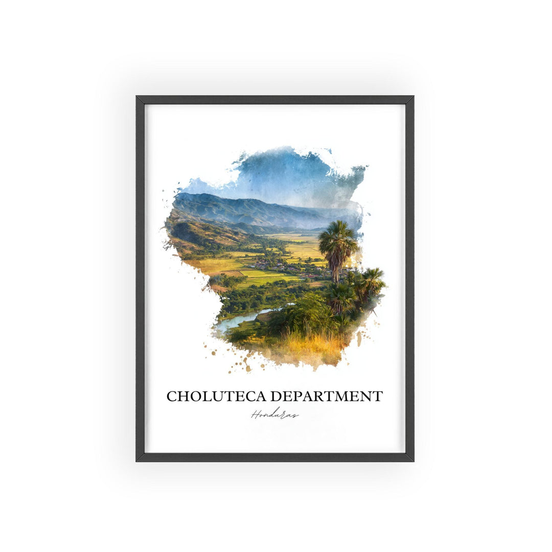 Choluteca Dept Wall Art, Choluteca Print, Honduras Watercolor Art, Honduras Gift, Honduras Travel Print, Travel Poster, Housewarming Gift