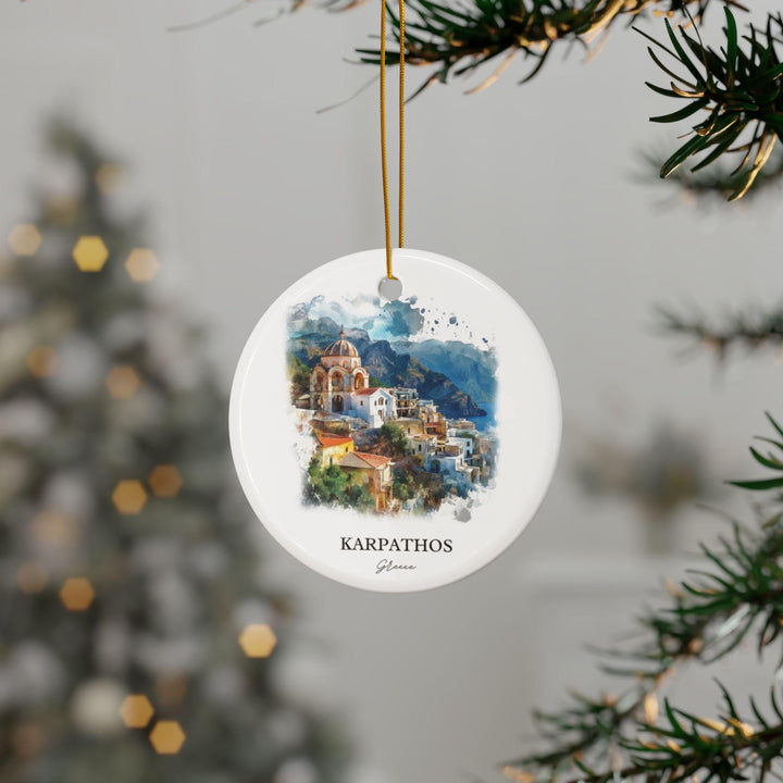 Karpathos Greece Ornament: Unique Karpathos Souvenir, Karpathos Xmas Decor, and Authentic Karpathos Greece Gift