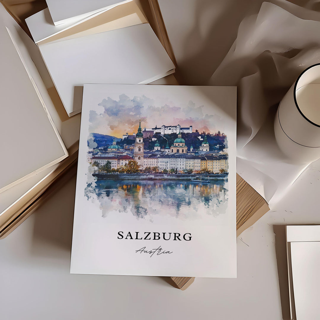 Salzburg Skyline Wall Art - Austria Print