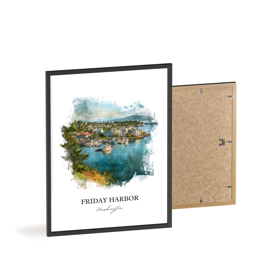 Friday Harbor, Washington – Watercolor Art Print