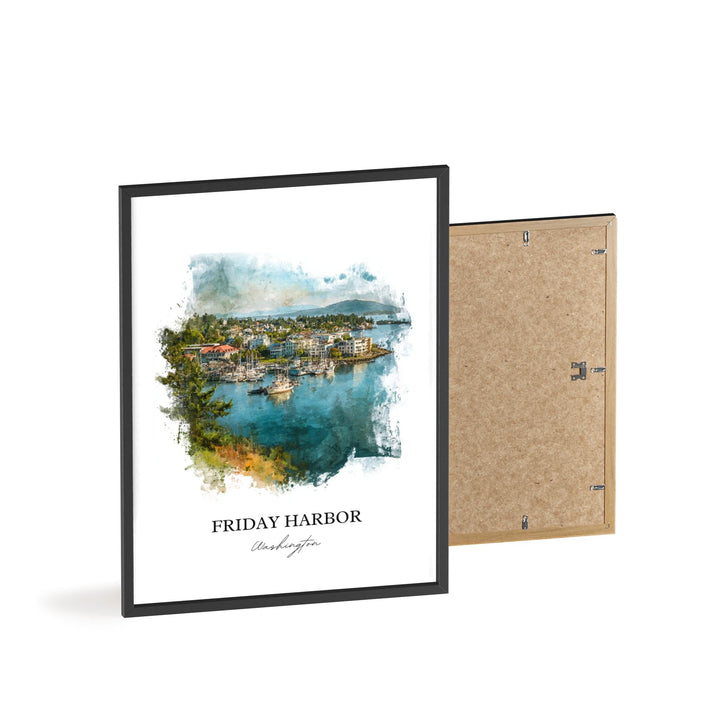 Friday Harbor, Washington – Watercolor Art Print