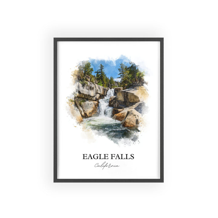 Eagle Falls Wall Art, South Lake Tahoe Print, Lake Tahoe Watercolor Art, Eagle Falls CA Gift, Travel Print, Travel Poster, Housewarming Gift