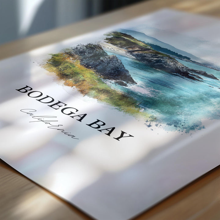 Bodega Bay Wall Art, Sonoma County Print, Bodega Bay Watercolor Art, Bodega Bay Gift, Travel Print, Travel Poster, Housewarming Gift