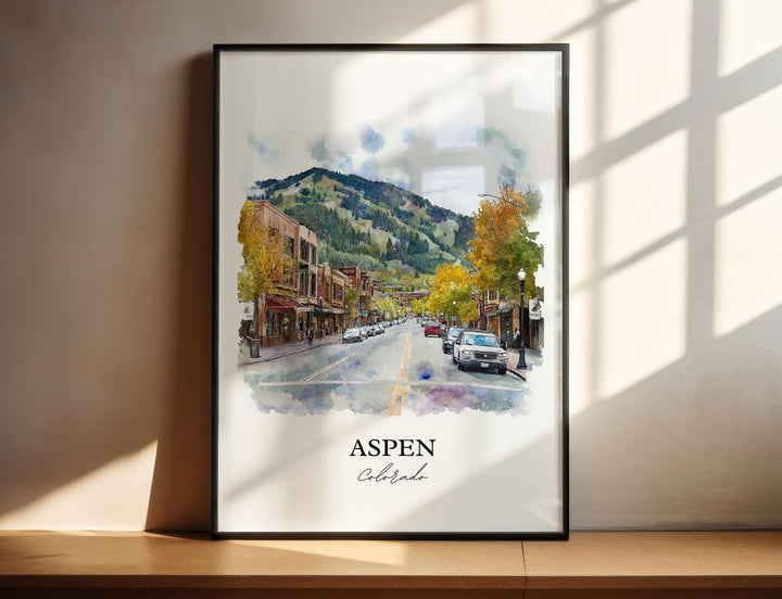 Aspen, Colorado, USA – Watercolor Art Print