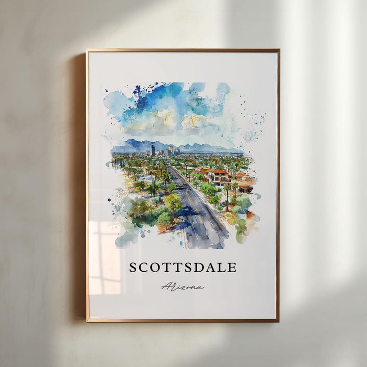 Scottsdale AZ Wall Art, Scottsdale Print, Scottsdale Watercolor Art, Scottsdale Arizona Gift,