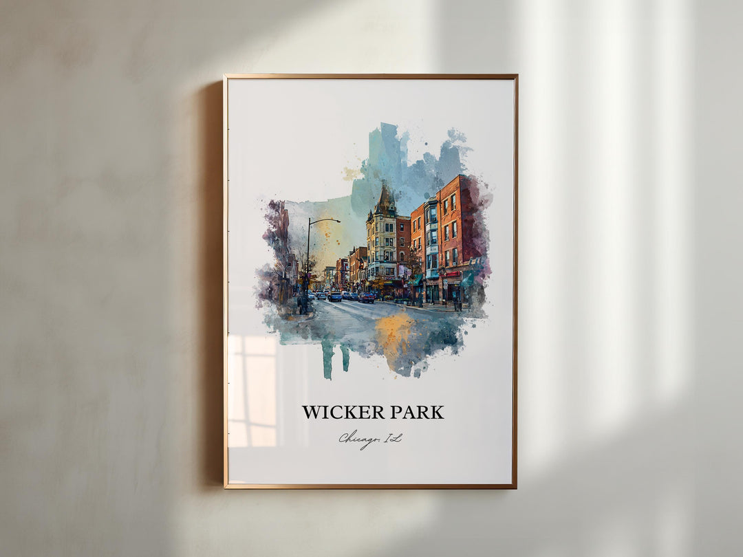 Wicker Park, Illinois – Watercolor Art Print
