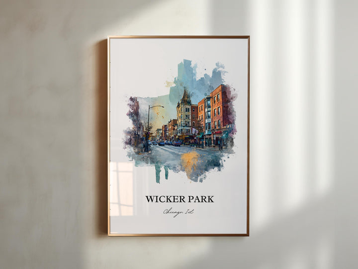 Wicker Park, Illinois – Watercolor Art Print