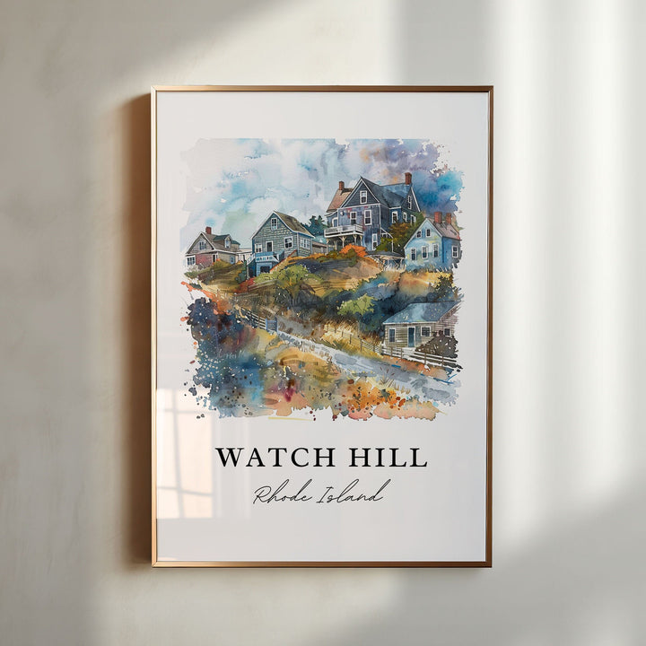 Watch Hill RI Wall Art, Westerly RI Print, Watch Hill Watercolor, Watch Hill RI Gift,