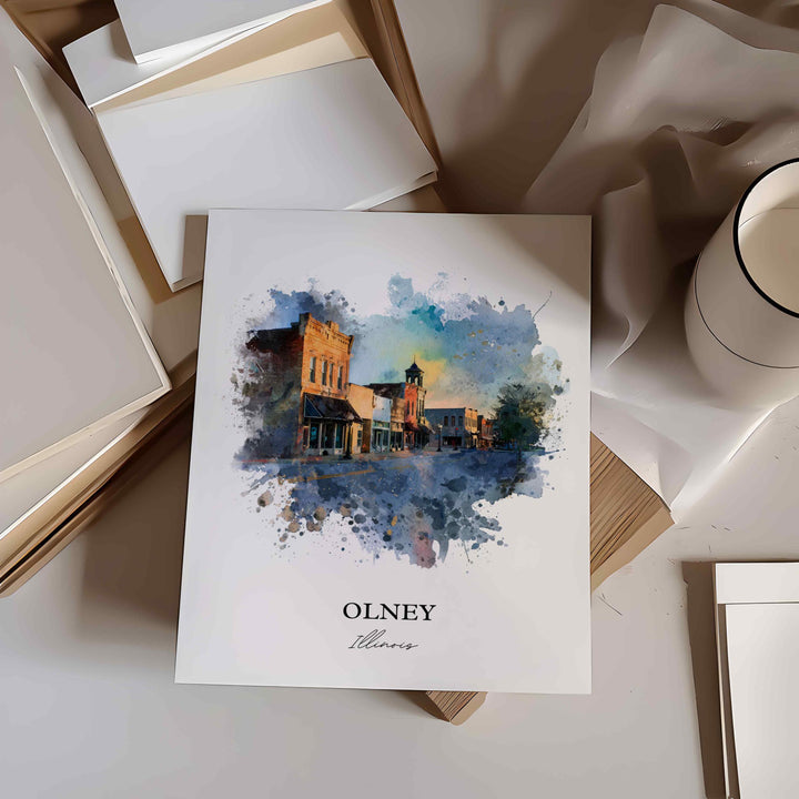 Olney, Illinois – Watercolor Art Print