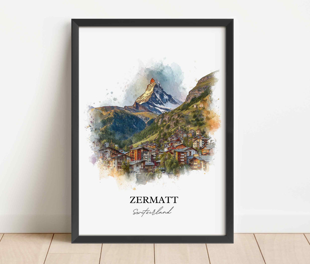 Zermatt, Switzerland – Watercolor Art Print