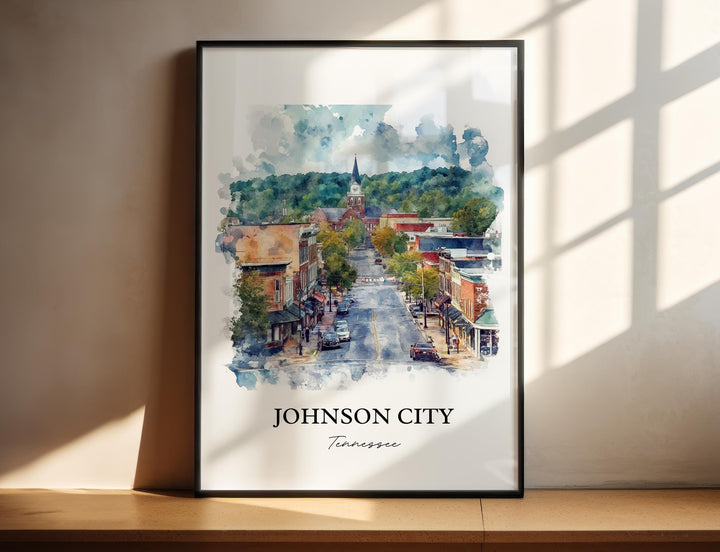 Johnson City TN Wall Art, Winged Deer Park Print, Tennessee Artwork, Johnson City Gift, Travel Print, Travel Poster, Housewarming Gift