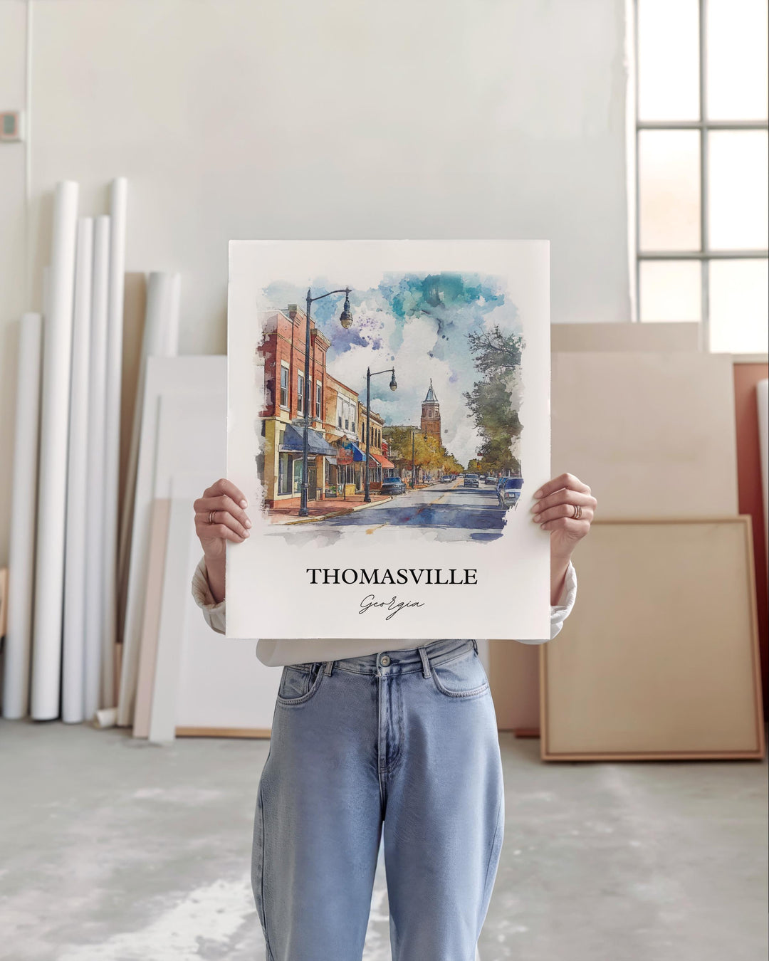 Thomasville GA Wall Art, Thomas County GA Print, Georgia Watercolor Art, Thomasville Gift, Travel Print, Travel Poster, Housewarming Gift