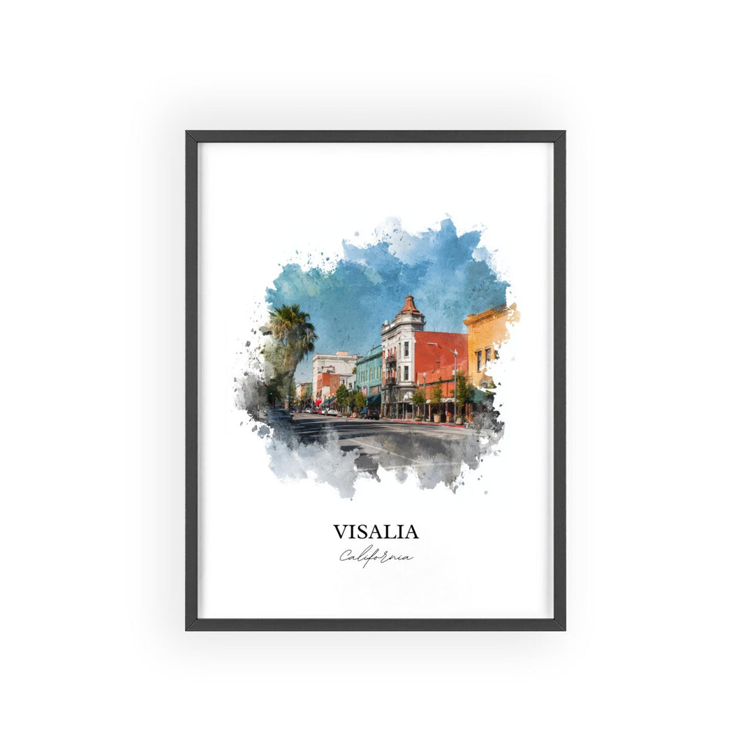 Visalia, California – Watercolor Art Print