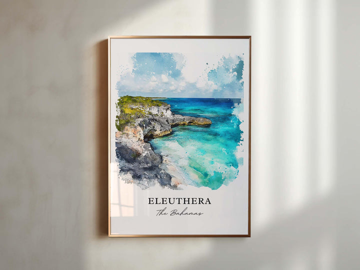 Eleuthera Wall Art, Eleuthera Print, Eleuthera Watercolor Art, Eleuthera Bahamas Gift,