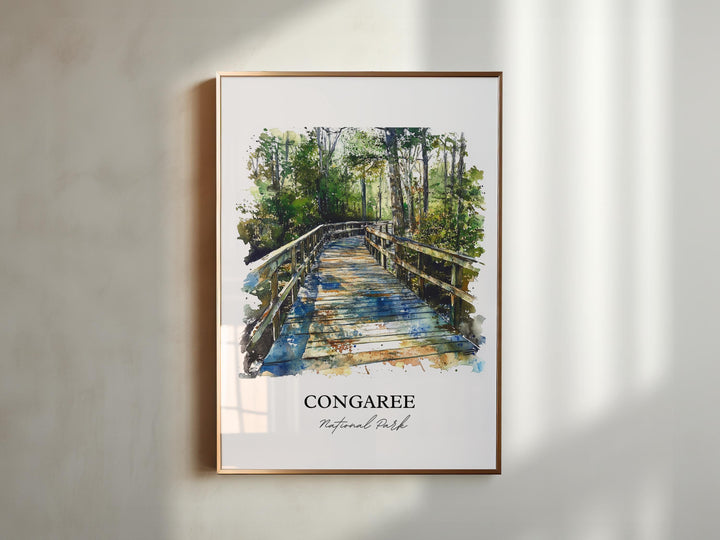 Congaree National Park Art, Congaree Print, South Carolina Artwork, Richland County Gift, Travel Print, Travel Poster, Housewarming Gift