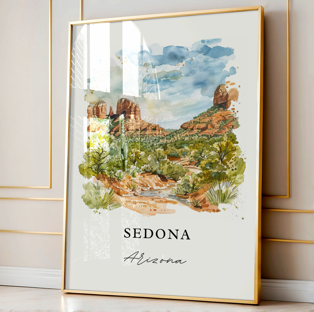 Sedona AZ Wall Art, Sedona Arizona Print, Sedona AZ Watercolor, Sedona Arizona Gift,