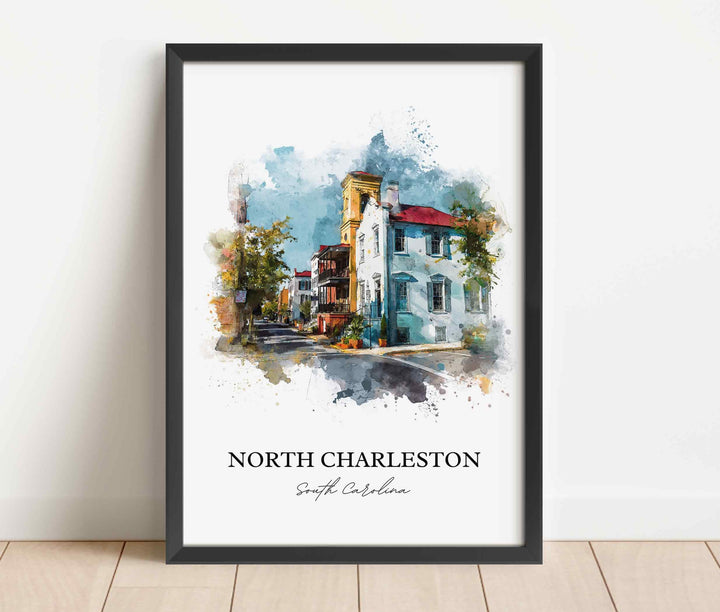North Charleston, South Carolina – Watercolor Art Print