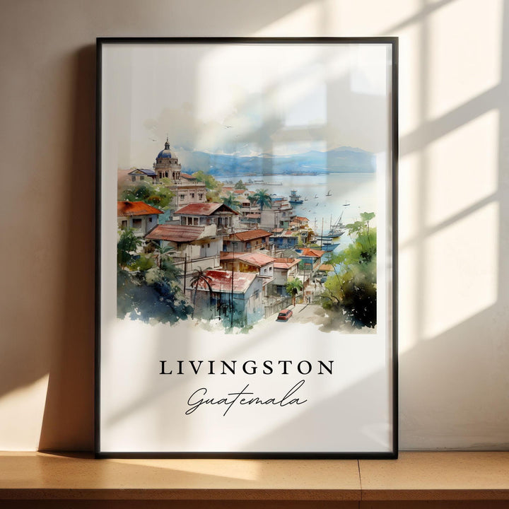 Livingston Guatemala wall art - Guatemala, Livingston poster, Izabal Department gift, Birthday present, Custom Text, Personalized Gift