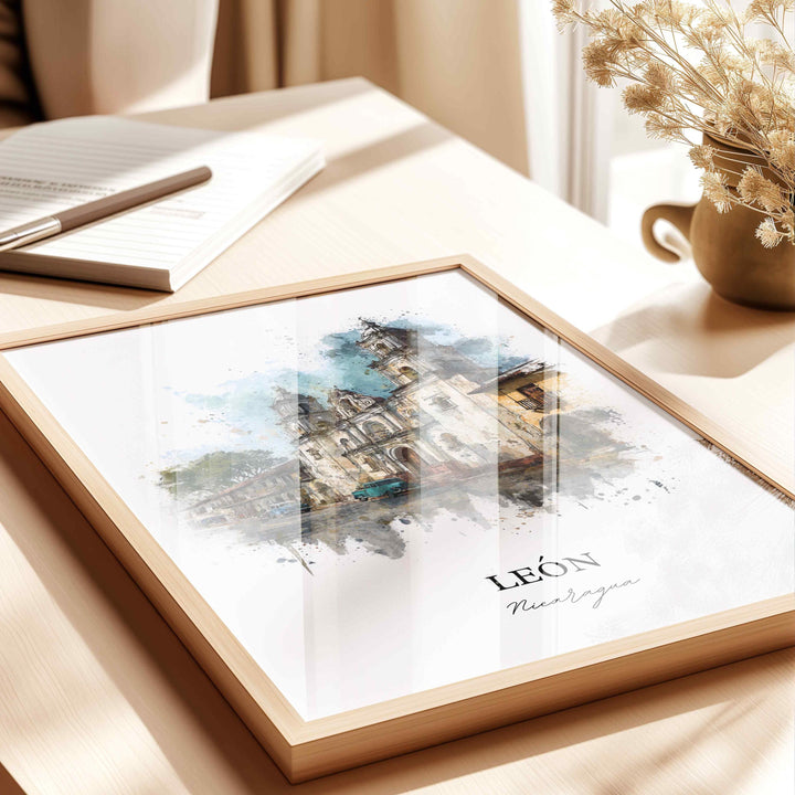 León, Nicaragua – Watercolor Art Print