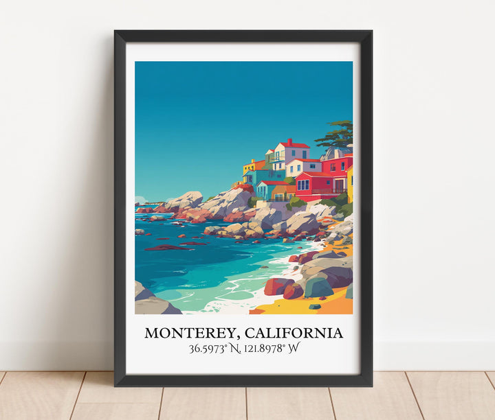 Monterey California Art, Monterey CA Retro Travel Art, California Decor, Monterey CA Gift, Travel Art, Travel Prints, Housewarming Gift